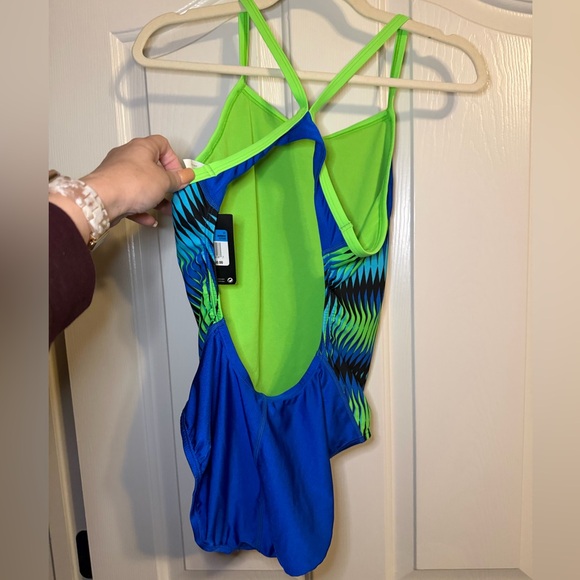 NWT Nike Blue and Green One-Piece Swimsuit - Picture 3 of 7